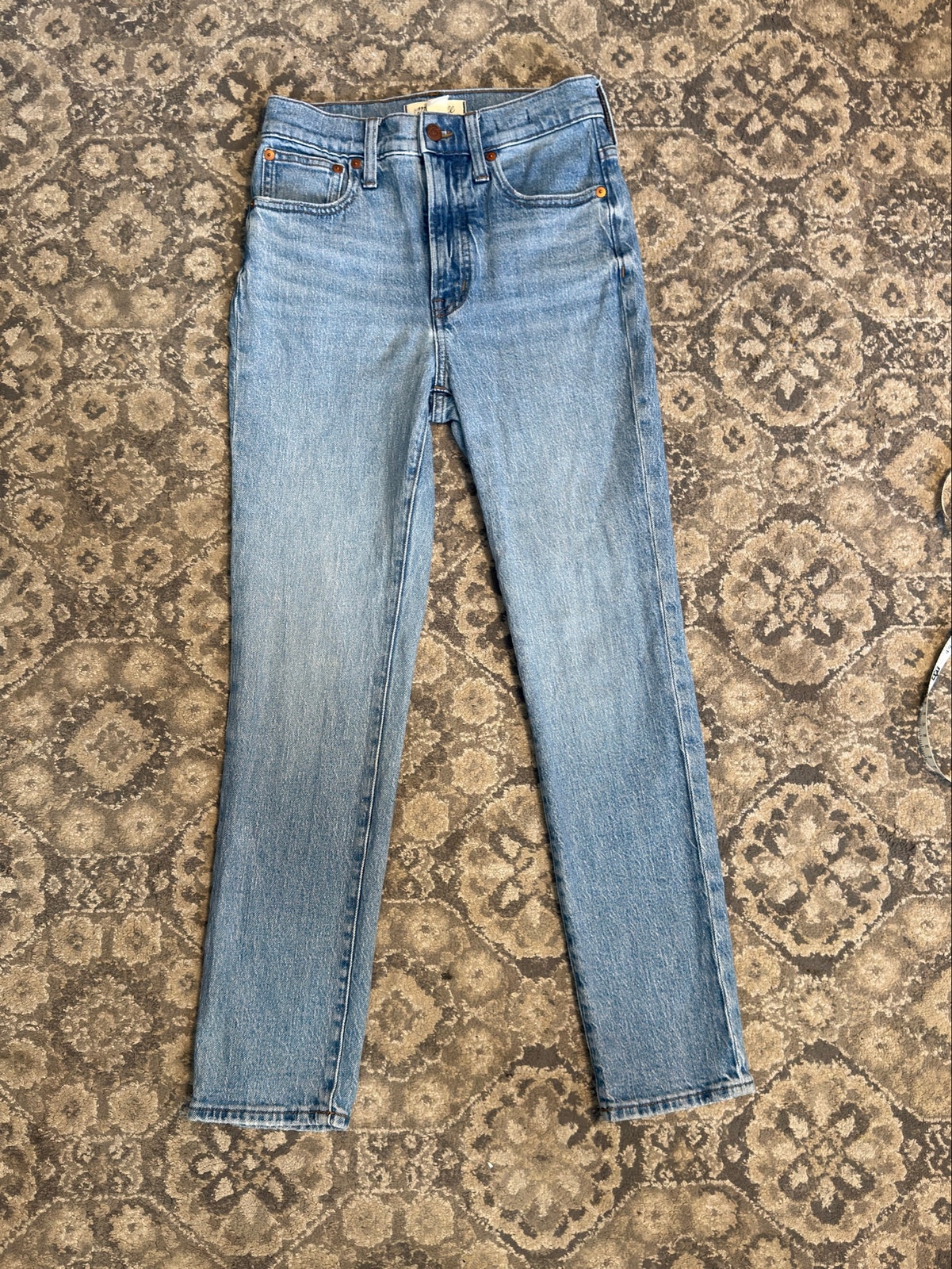 Madewell Perfect Vintage Jean Womenâs 24 High Rise Straight Light Wash 27x26